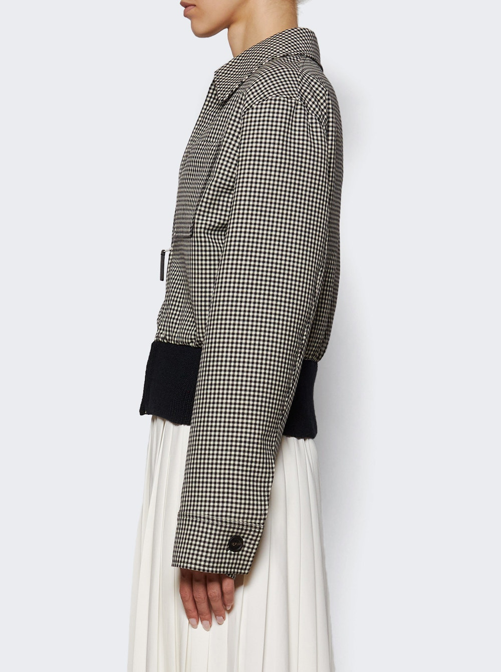 Micro Check Jacket Black And White - 3