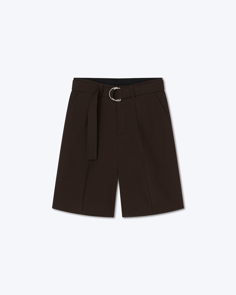 SADI - Cotton-crepe shorts - Dark brown 1