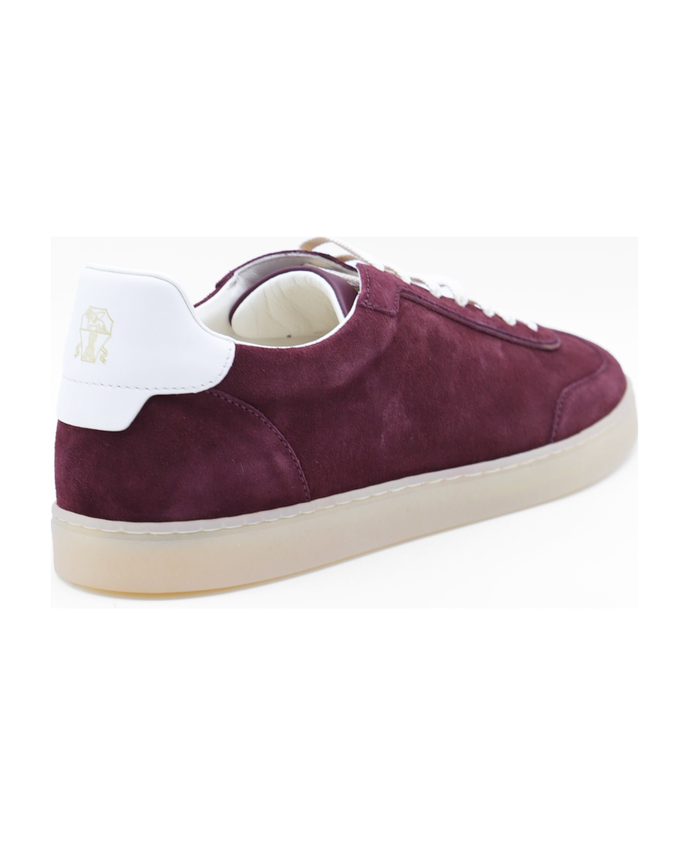 Dark Red Leather Sneakers - 3