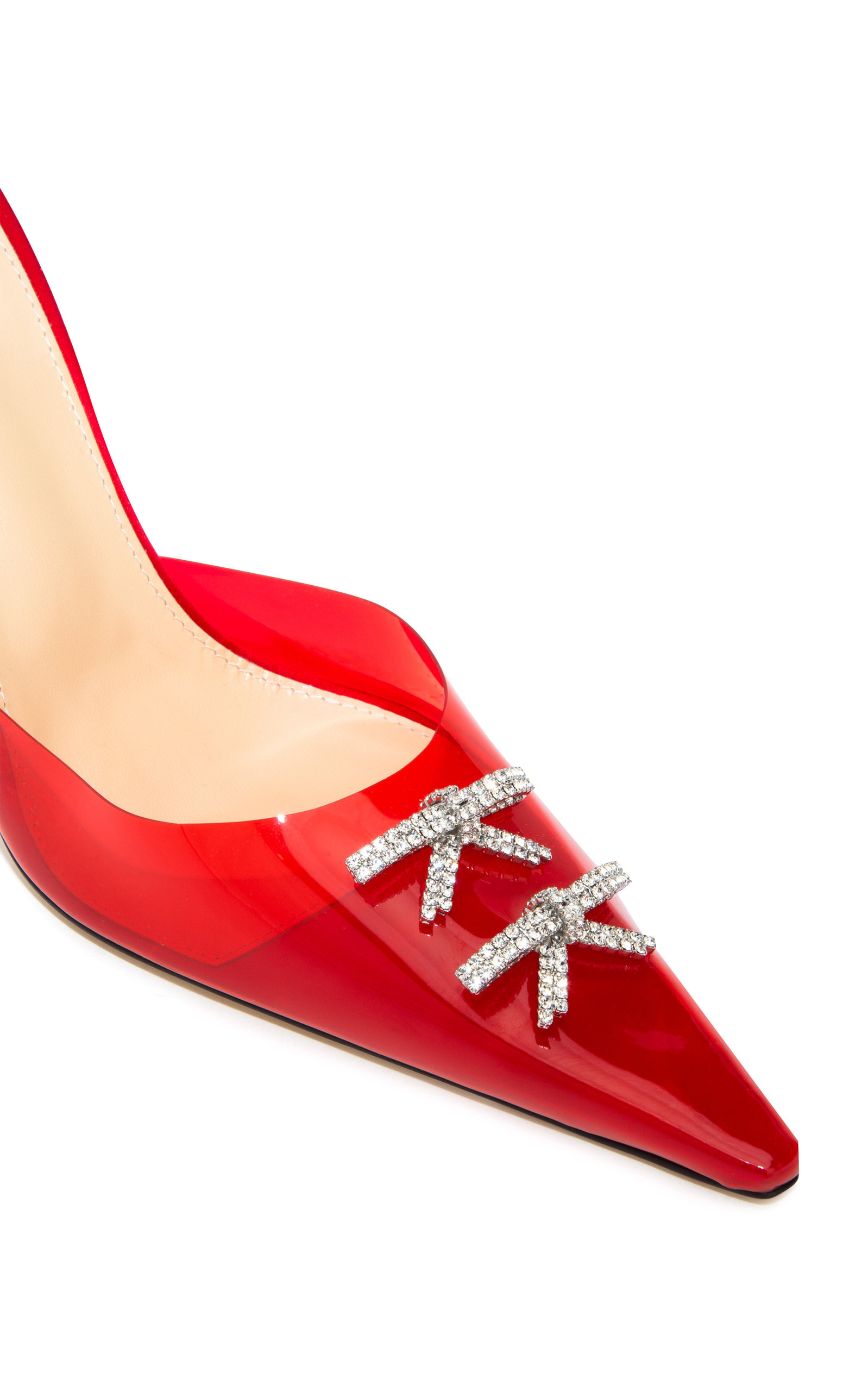 Matilda Mini Bow Embellished PVC Pumps red - 5