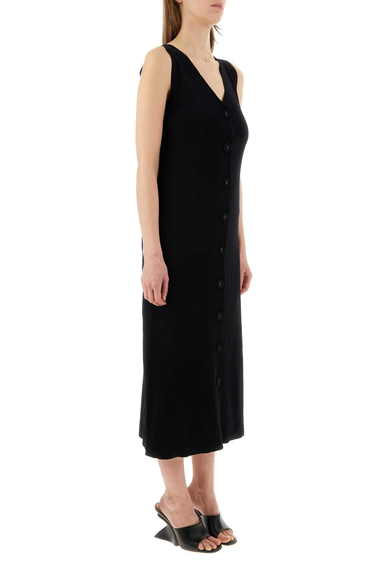 Jil Sander Women Black Stretch Cotton Blend Dress - 3