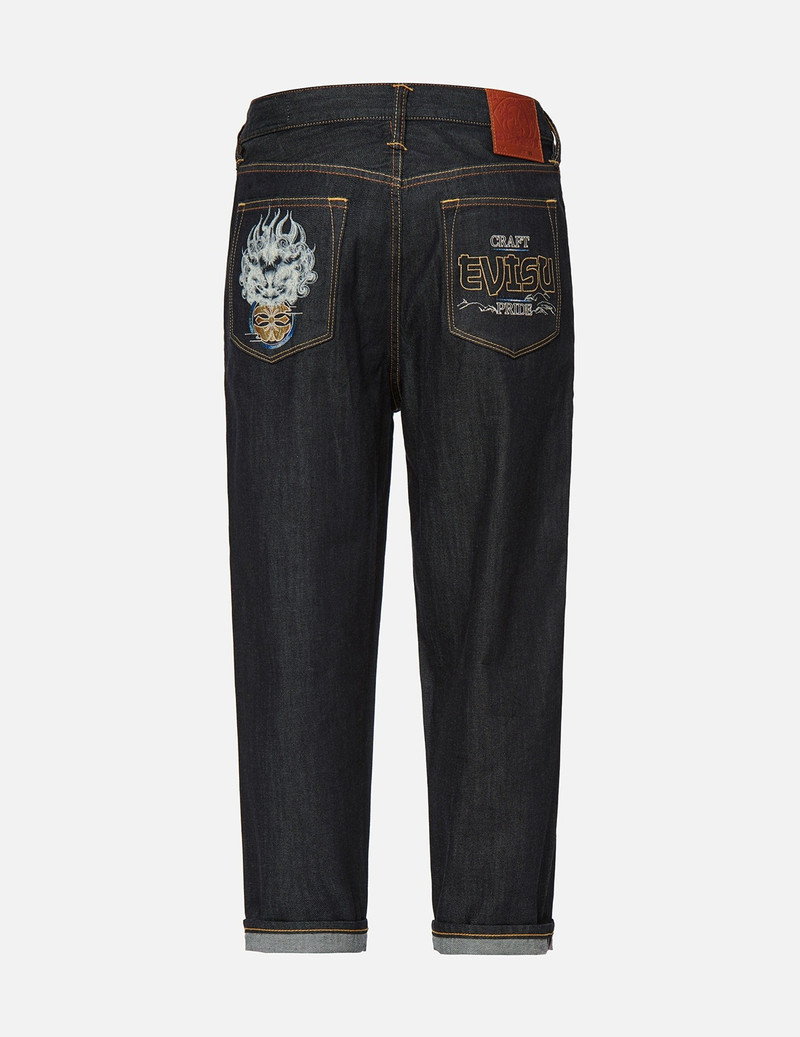 KOMAINU AND KAMON EMBROIDERED BALLOON DENIM JEANS 1
