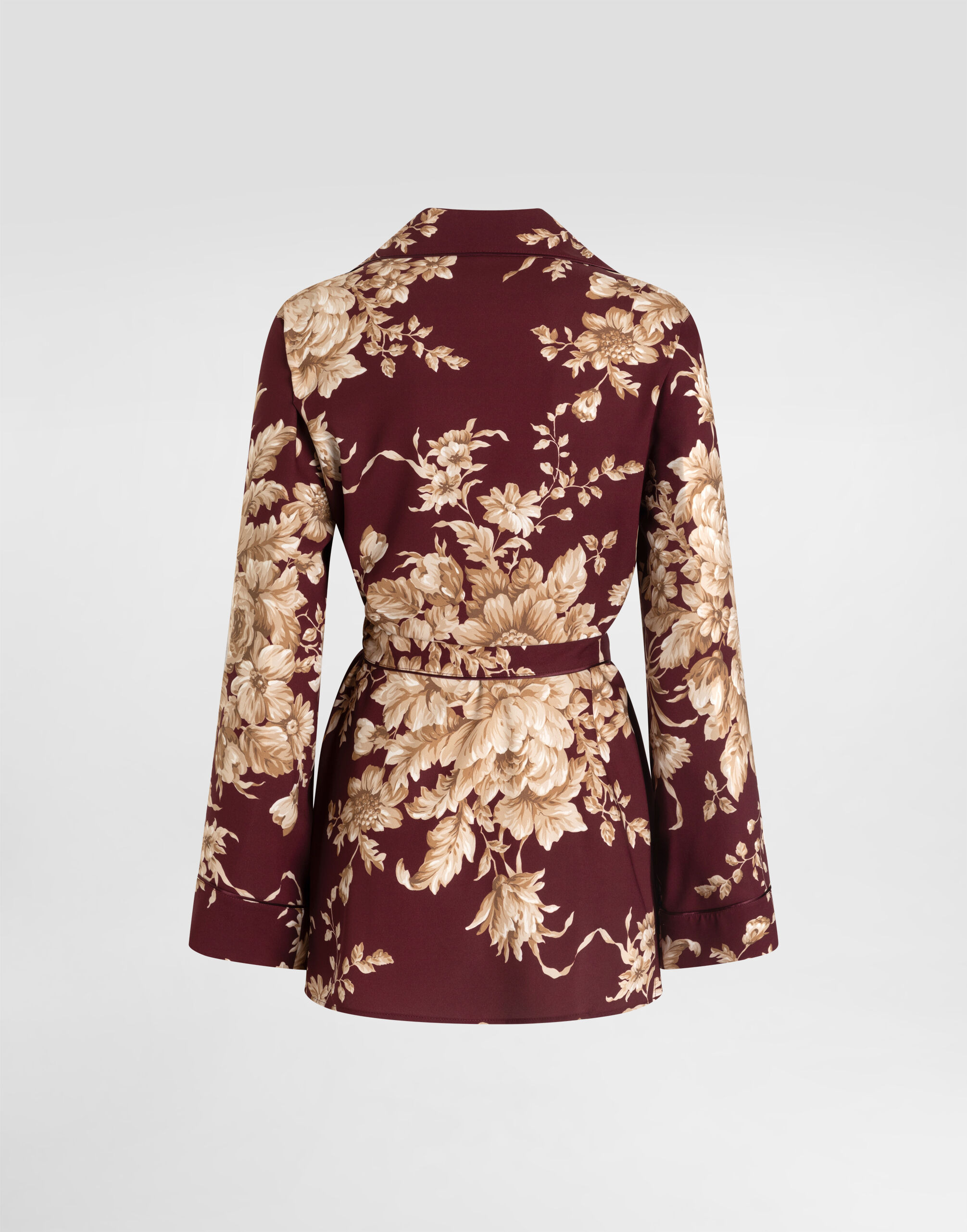 Rose-print charmeuse vanity shirt - 2
