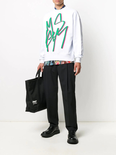 MSGM logo print sweatshirt outlook