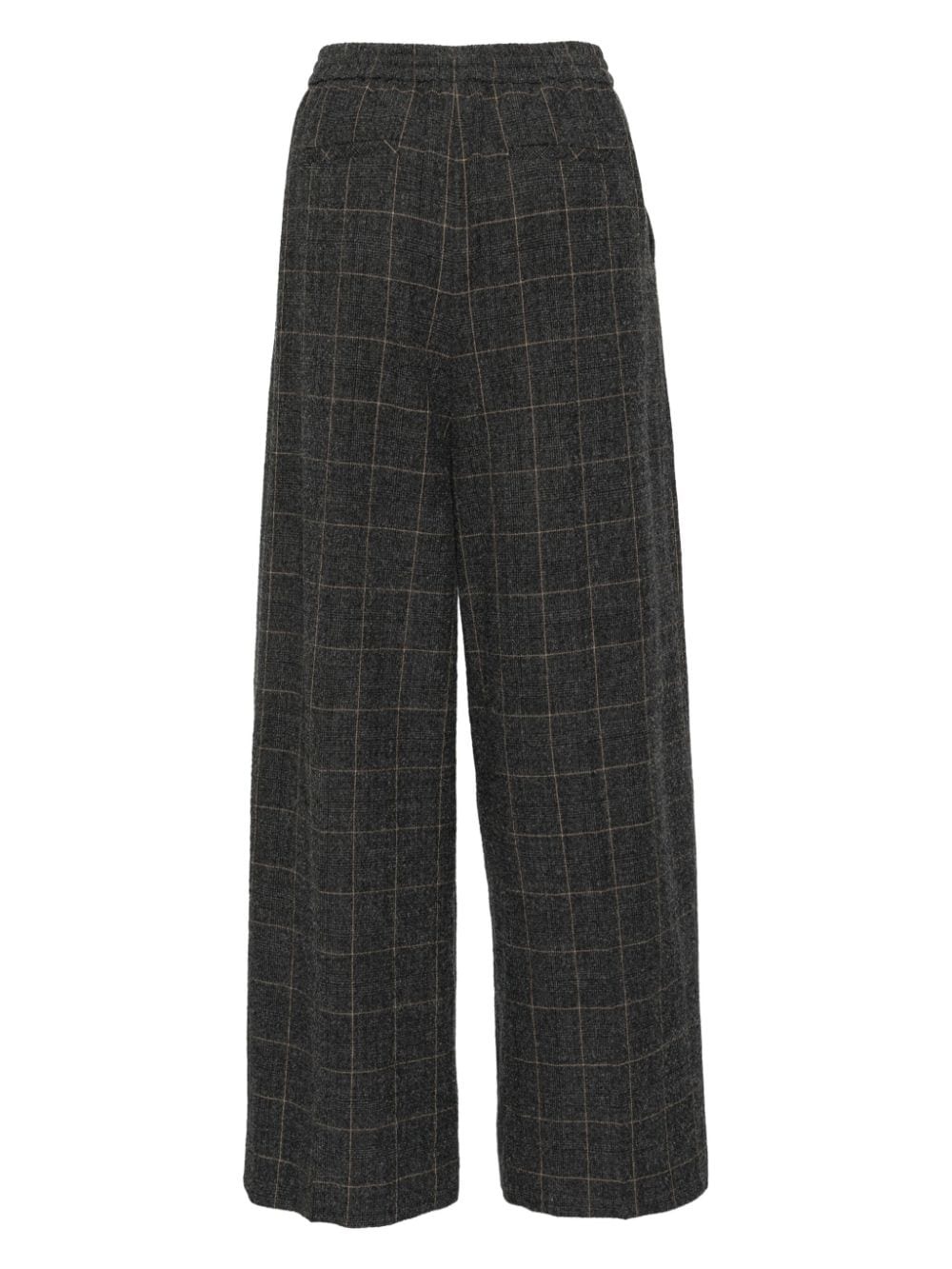 checked straight trousers - 2