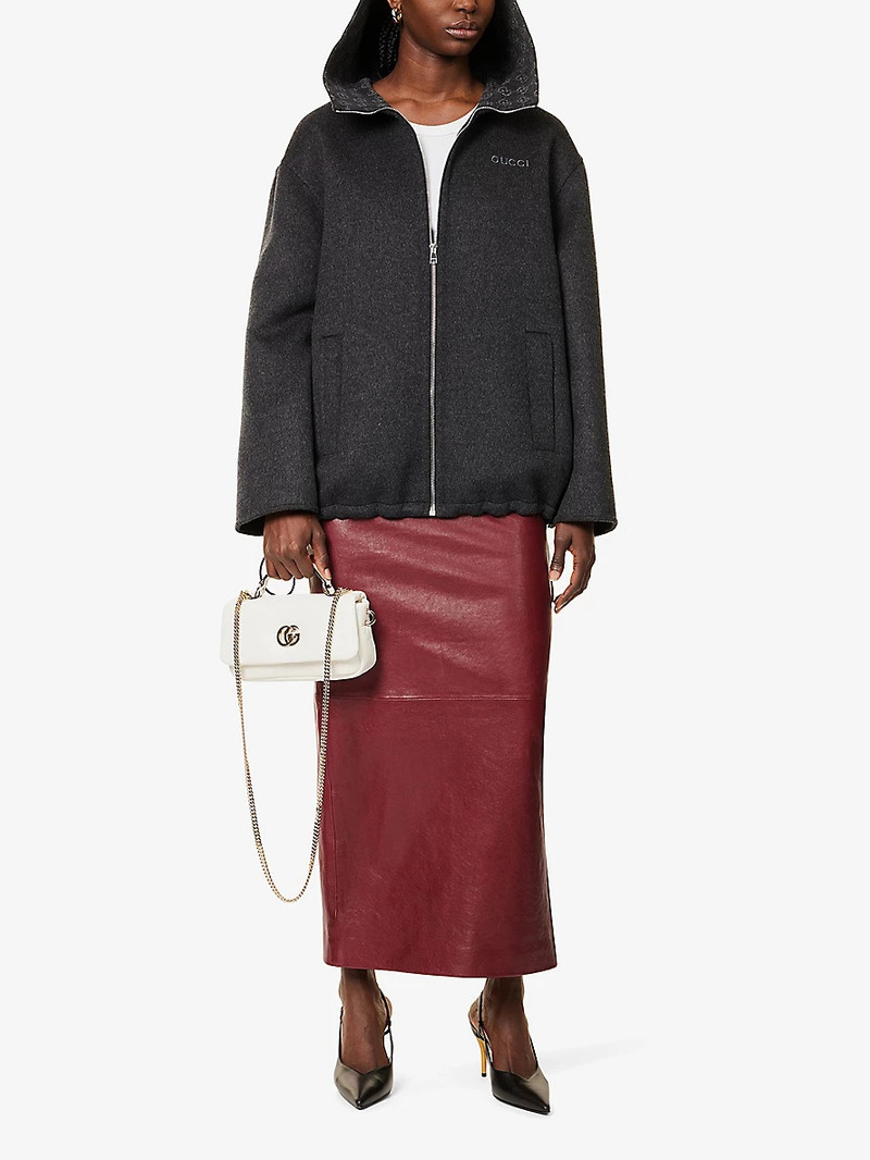 GUCCI Regular-fit hooded wool-silk blend coat outlook