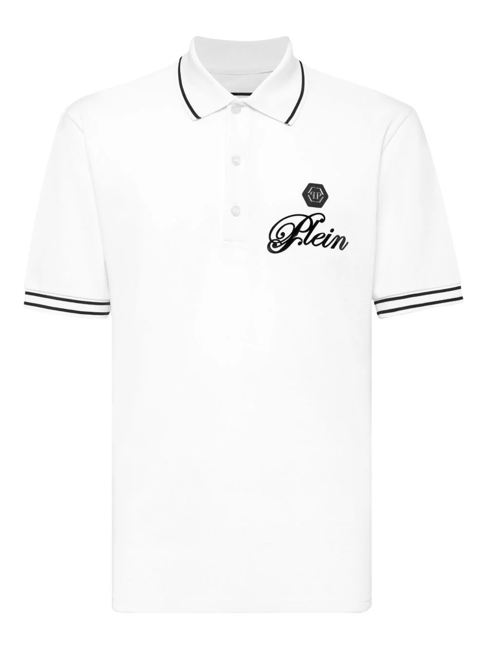 logo-patch polo shirt - 1