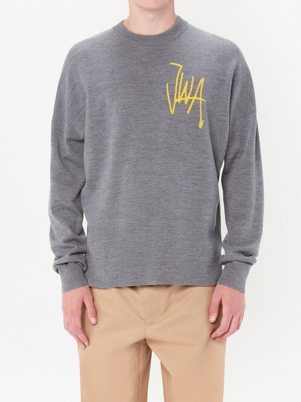 logo-intarsia merino-wool jumper - 4