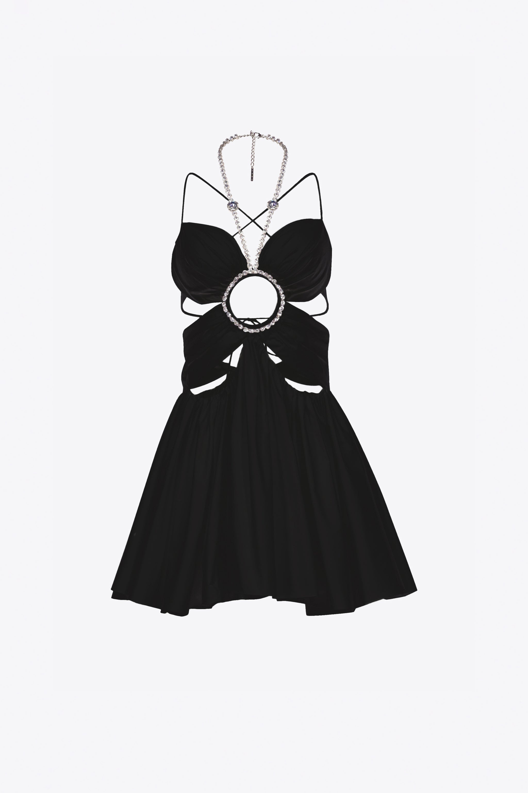 GATHERED BUTTERFLY POPLIN MINI DRESS - 1