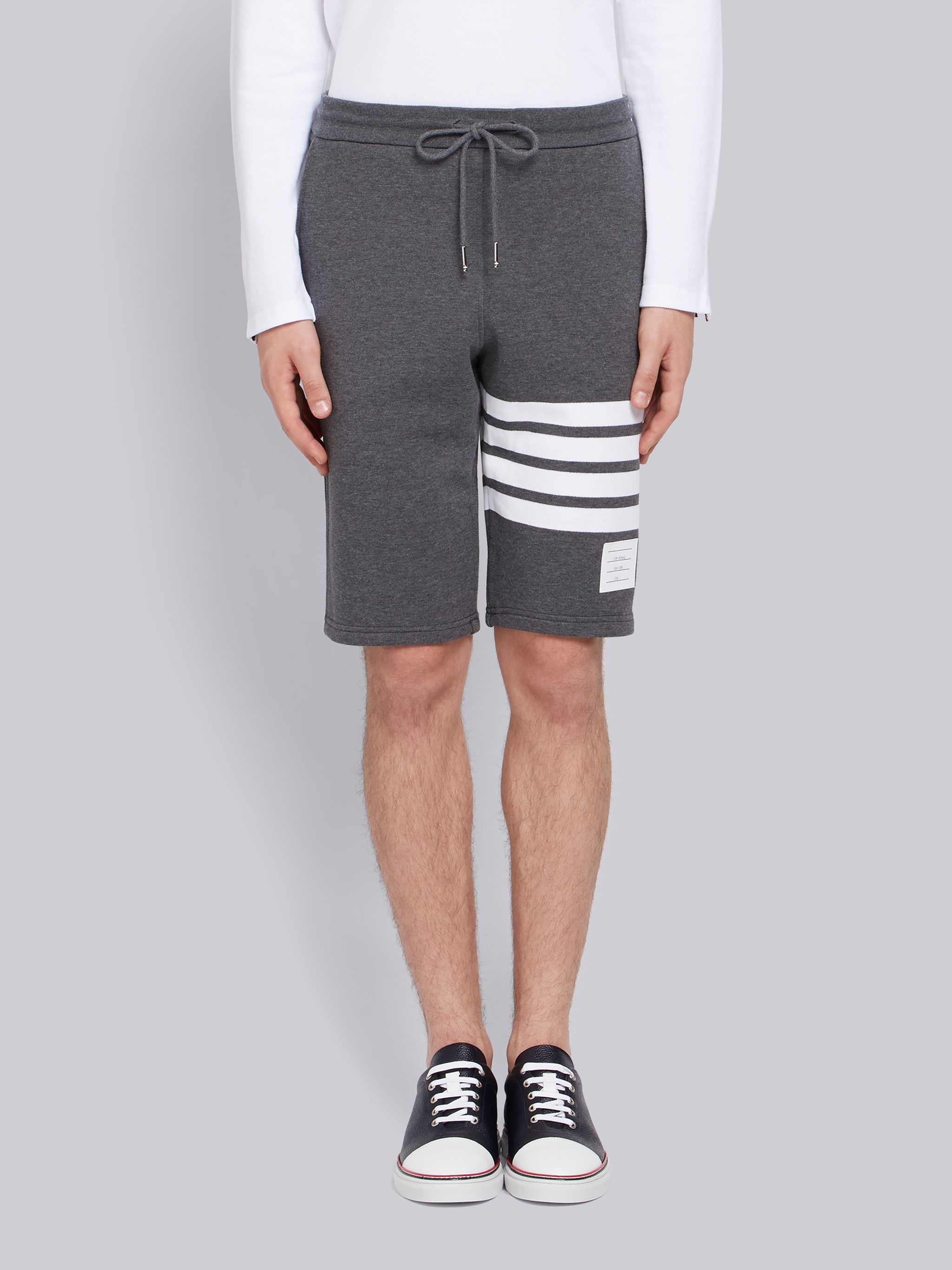 Dark Grey Classic Cotton Loopback Jersey 4-Bar Sweatshort - 1