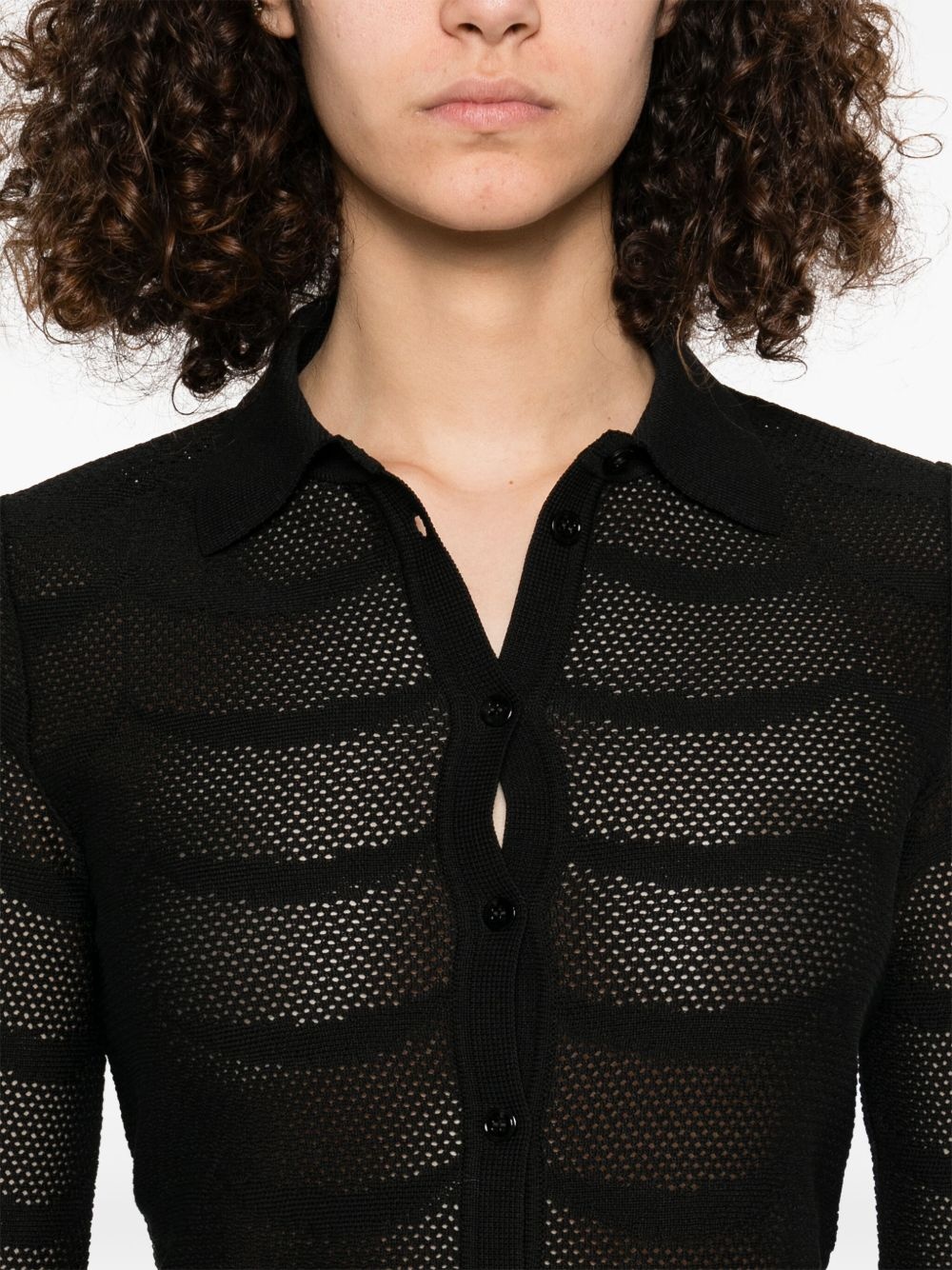 open-knit shirt - 5