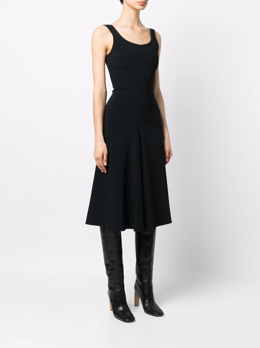 sleeveless flared midi dress - 3