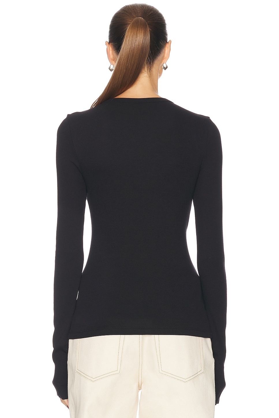 Crew Neck Extra Long Sleeve Tee - 3