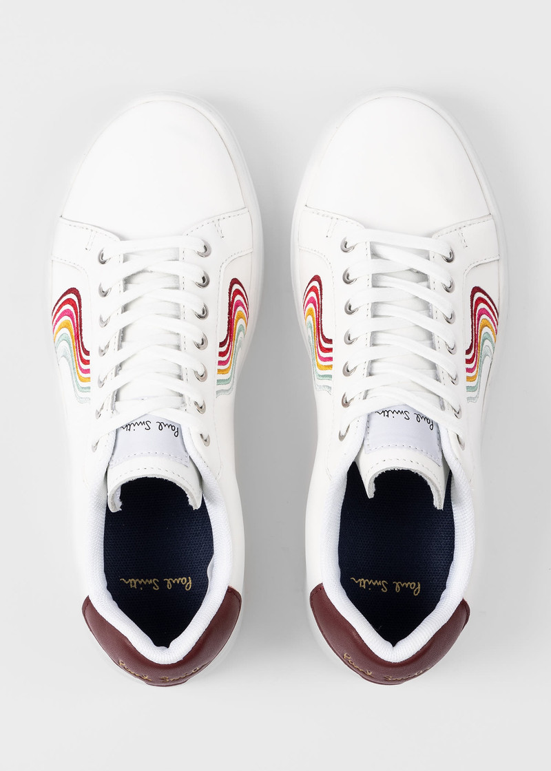 White Leather 'Lapin' Swirl Trainers 5