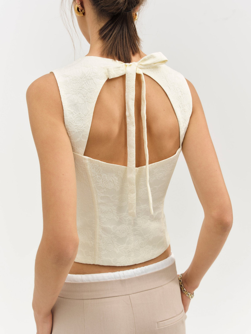 For Love & Lemons Rosie Jacquard Top outlook