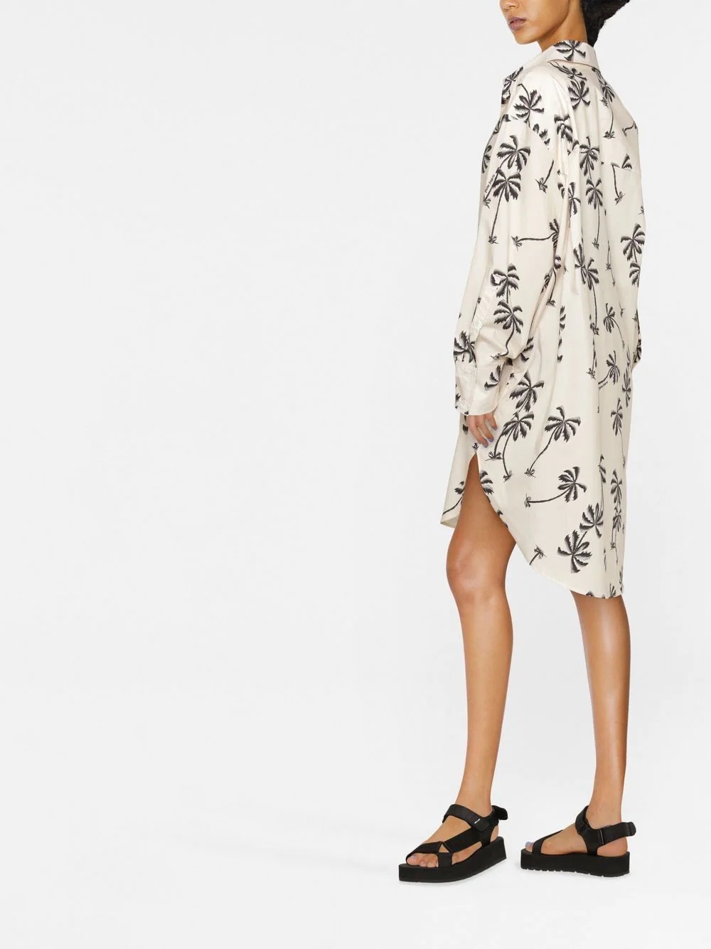 graphic-print cotton shirt dress - 3