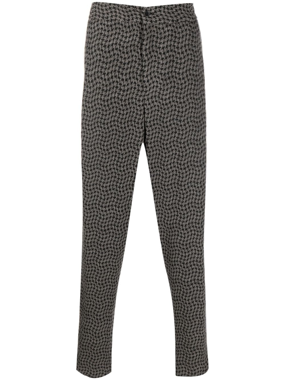 drop-crotch tapered-leg trousers - 1