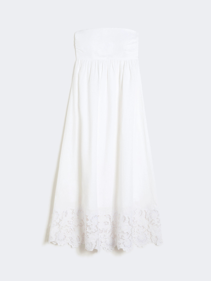 SCENA Linen canvas bustier dress - WHITE 1