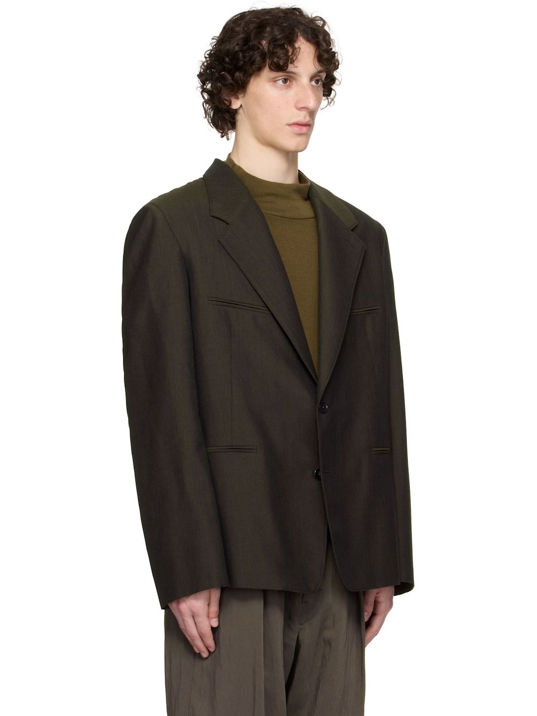 Brown Tailored SB Blazer - 2