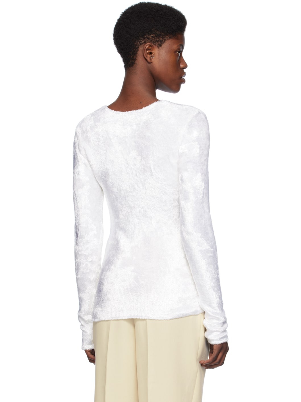 White Slim Long Sleeve T-Shirt - 3