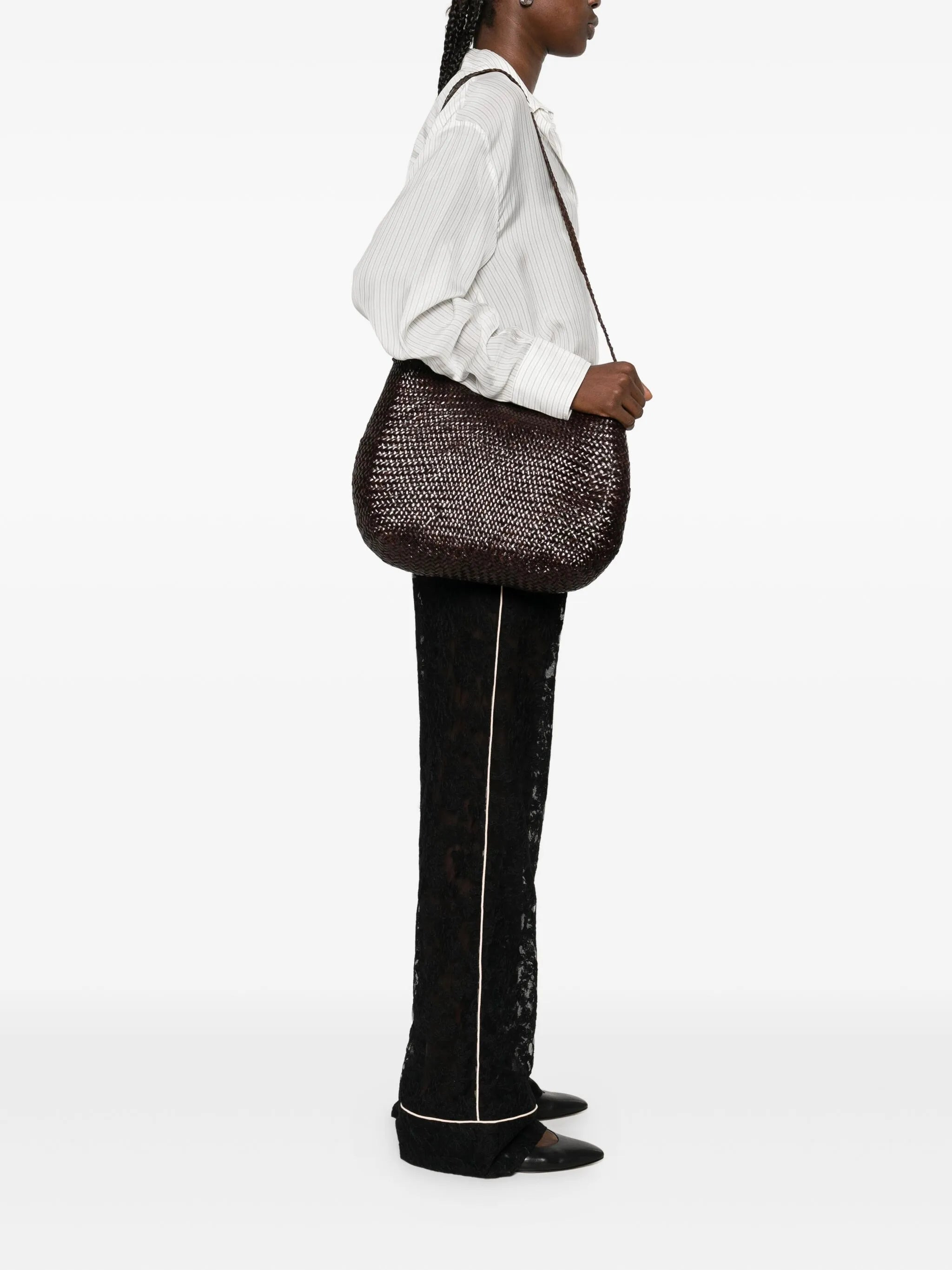 Dragon Diffusion Santa Marta Woven-leather Shoulder Bag - 3