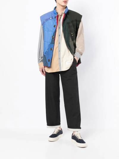 By Walid patchwork high-neck gilet outlook