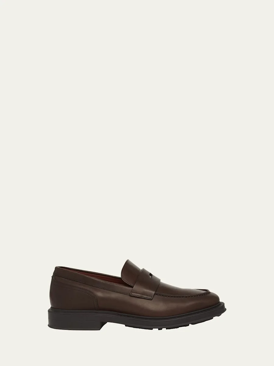 Men's Travis Leather Penny Loafers - 1