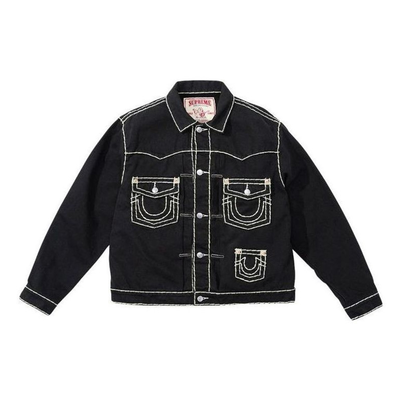 Supreme x True Religion Denim Trucker Jacket '블랙 화이트'SUP-FW21-214 - 1