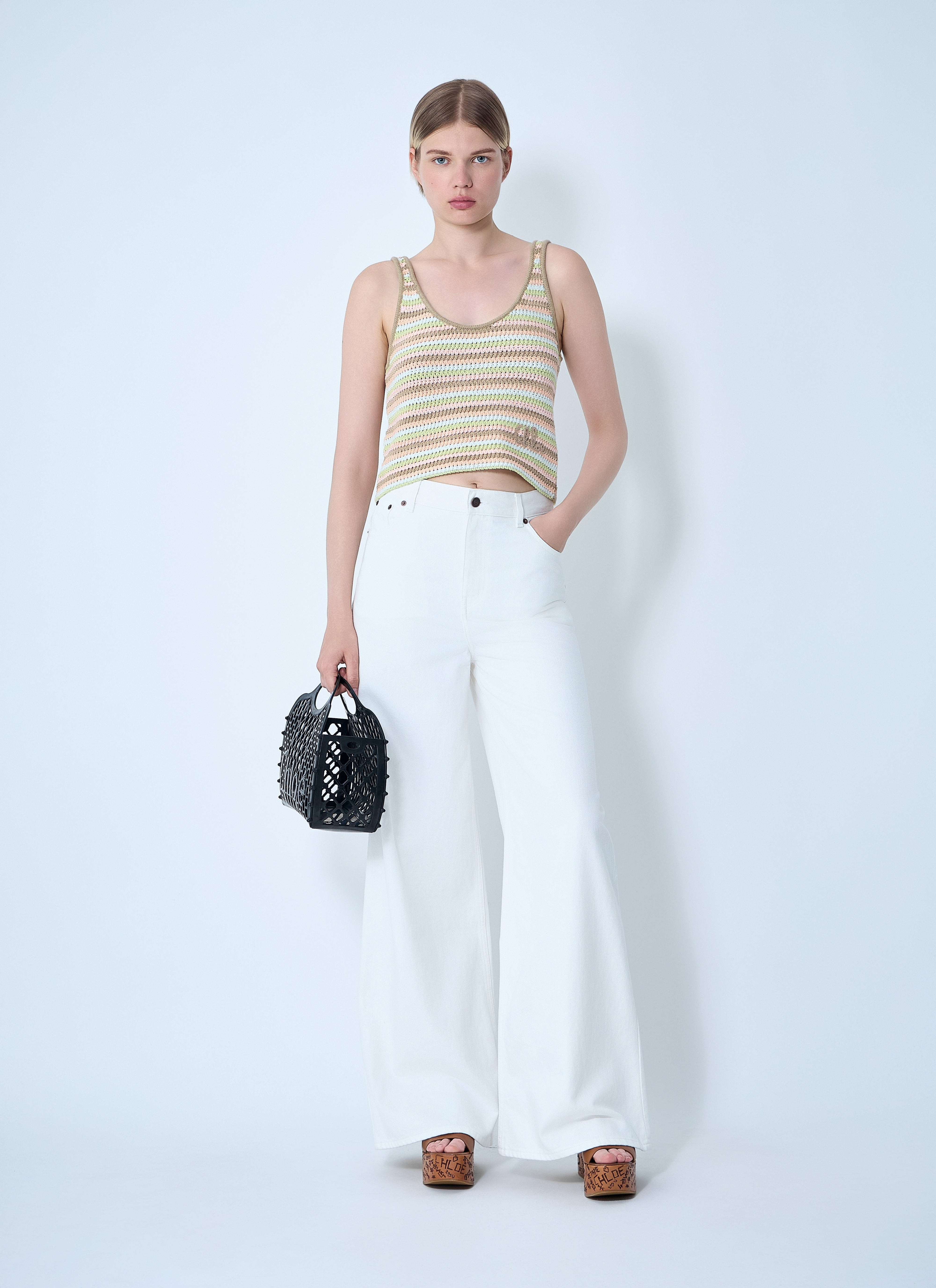 Chloé Women Cropped Logo Tank Top - 2