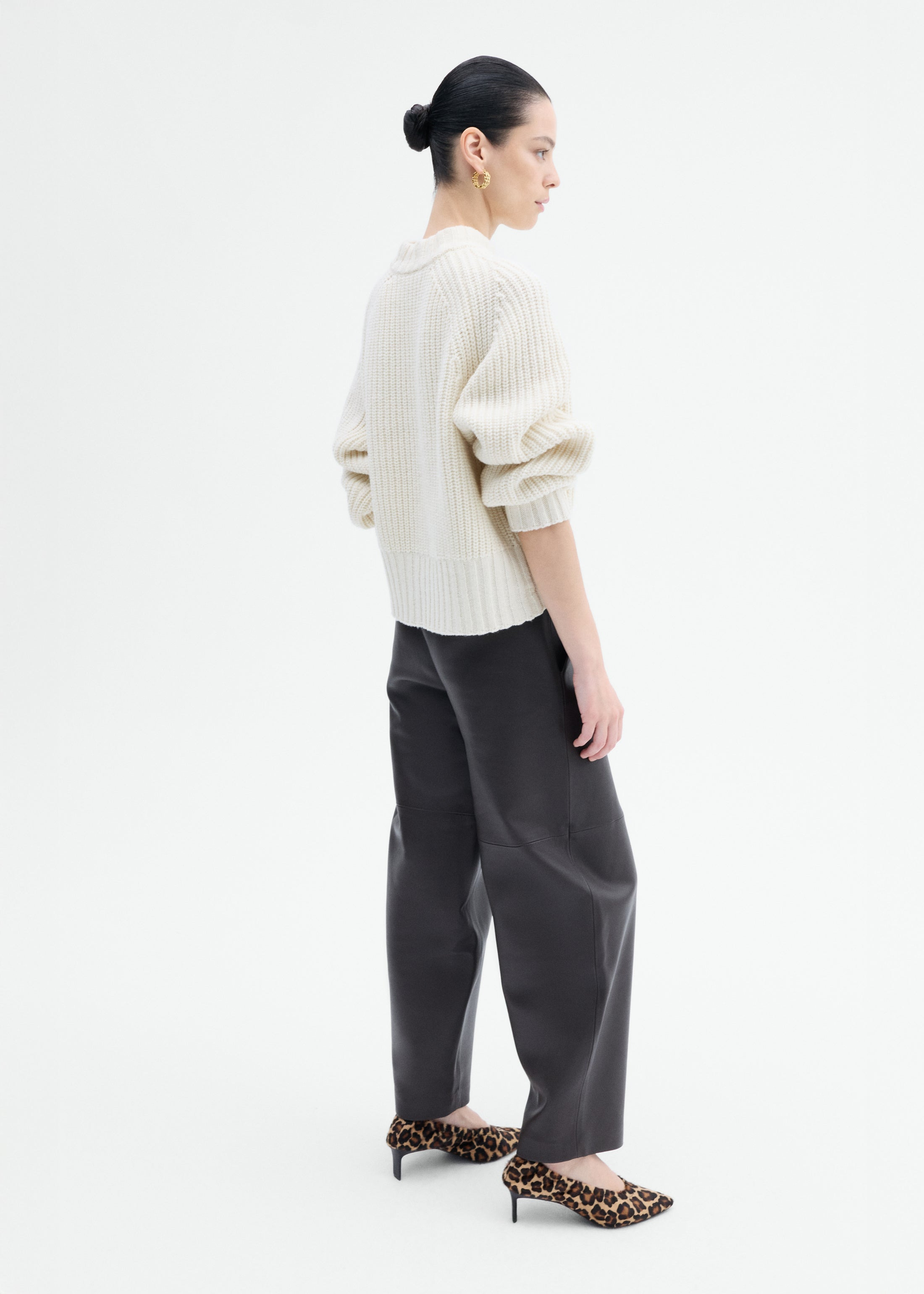 Wool Blend Cropped Sweater - 4