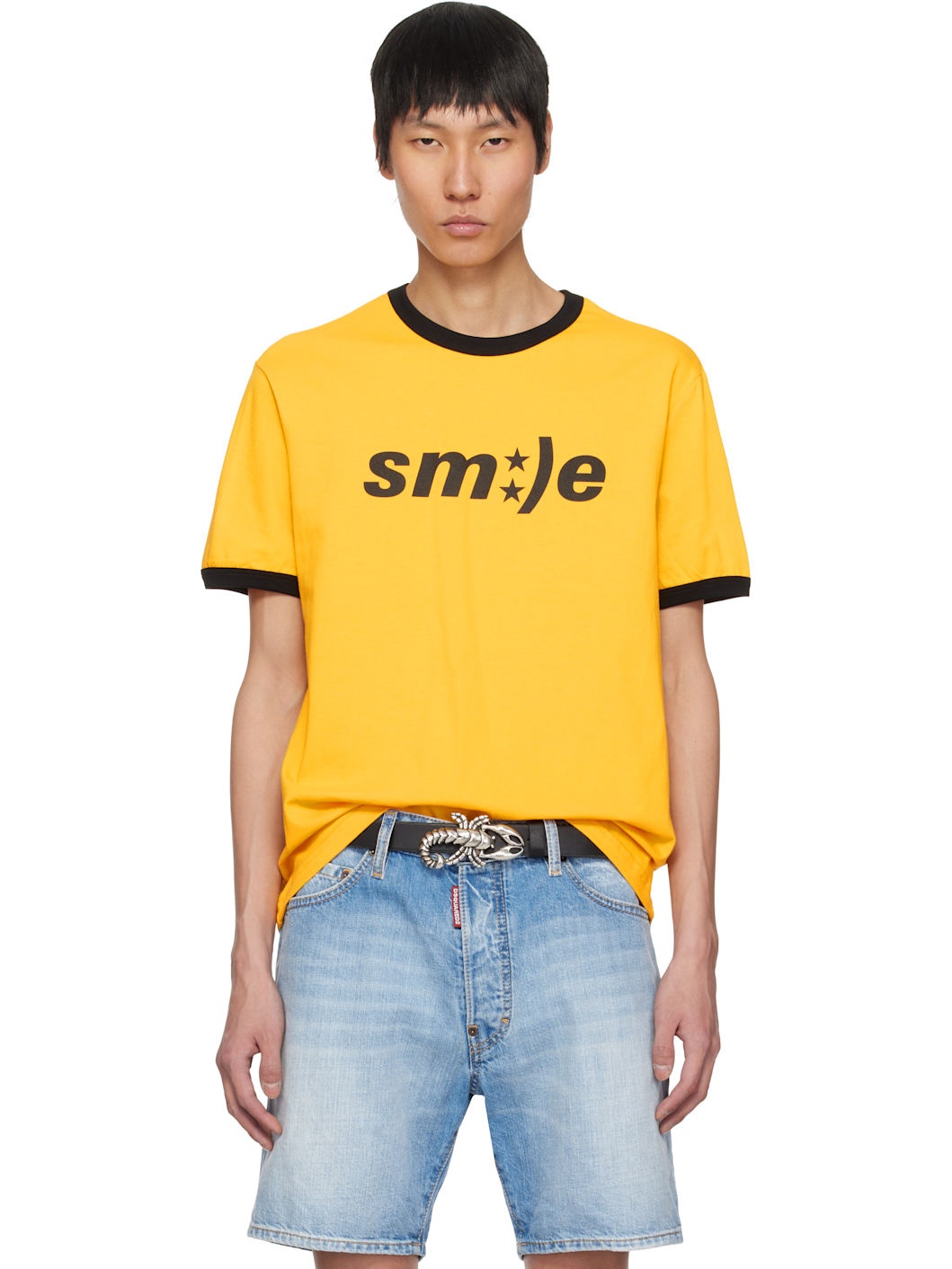 Yellow 'Smile' 70's T-shirt - 1