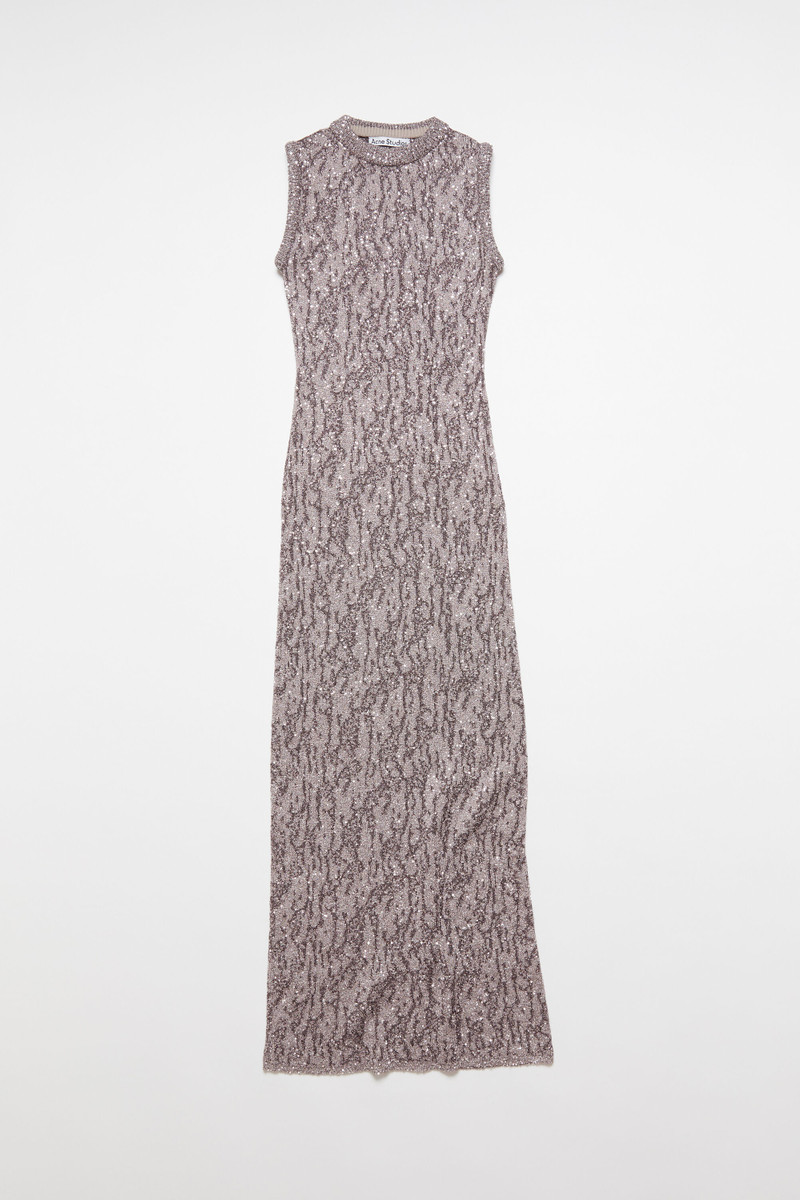 Jacquard 니트 드레스 - 어두운 회색 - 1