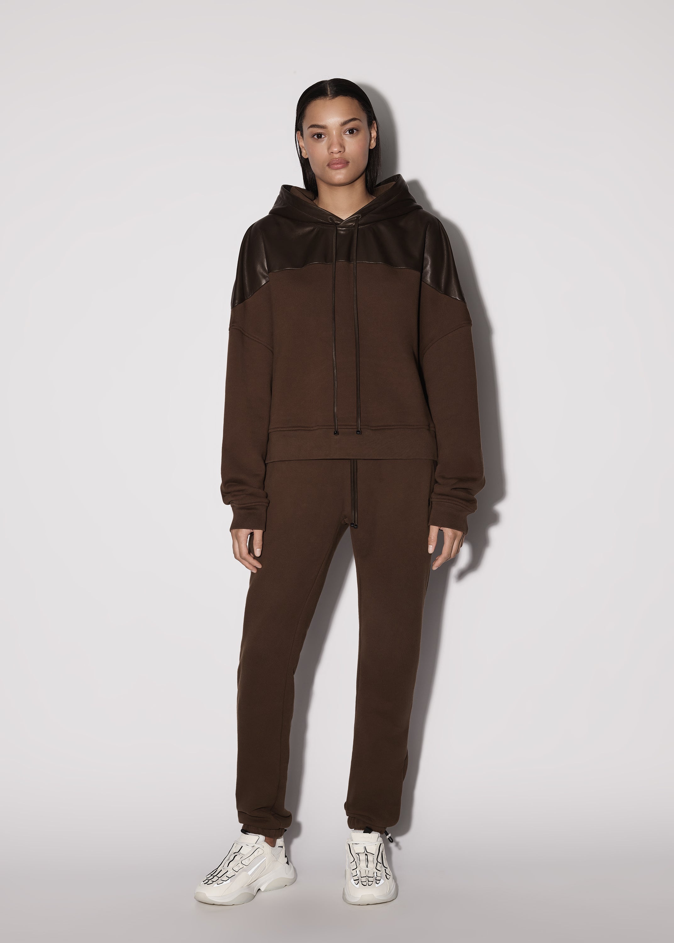 LEATHER HYBRID HOODIE - 2