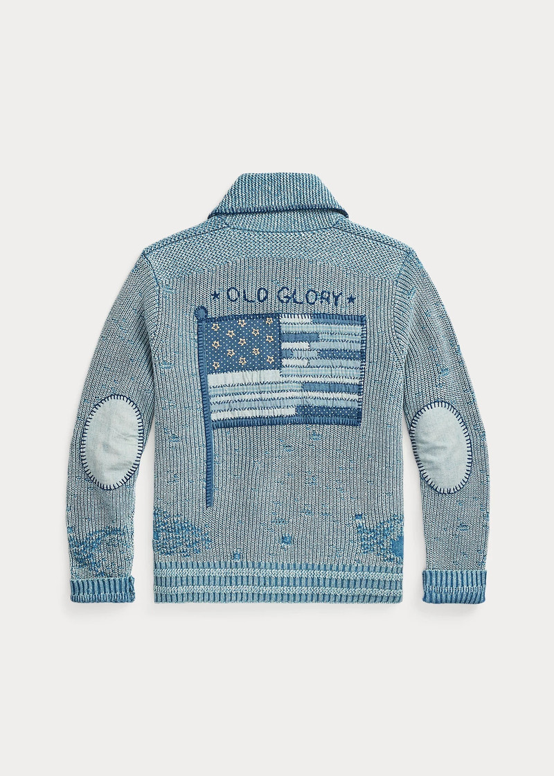 RRL by Ralph Lauren Flag Patchwork Cotton-Blend Cardigan outlook