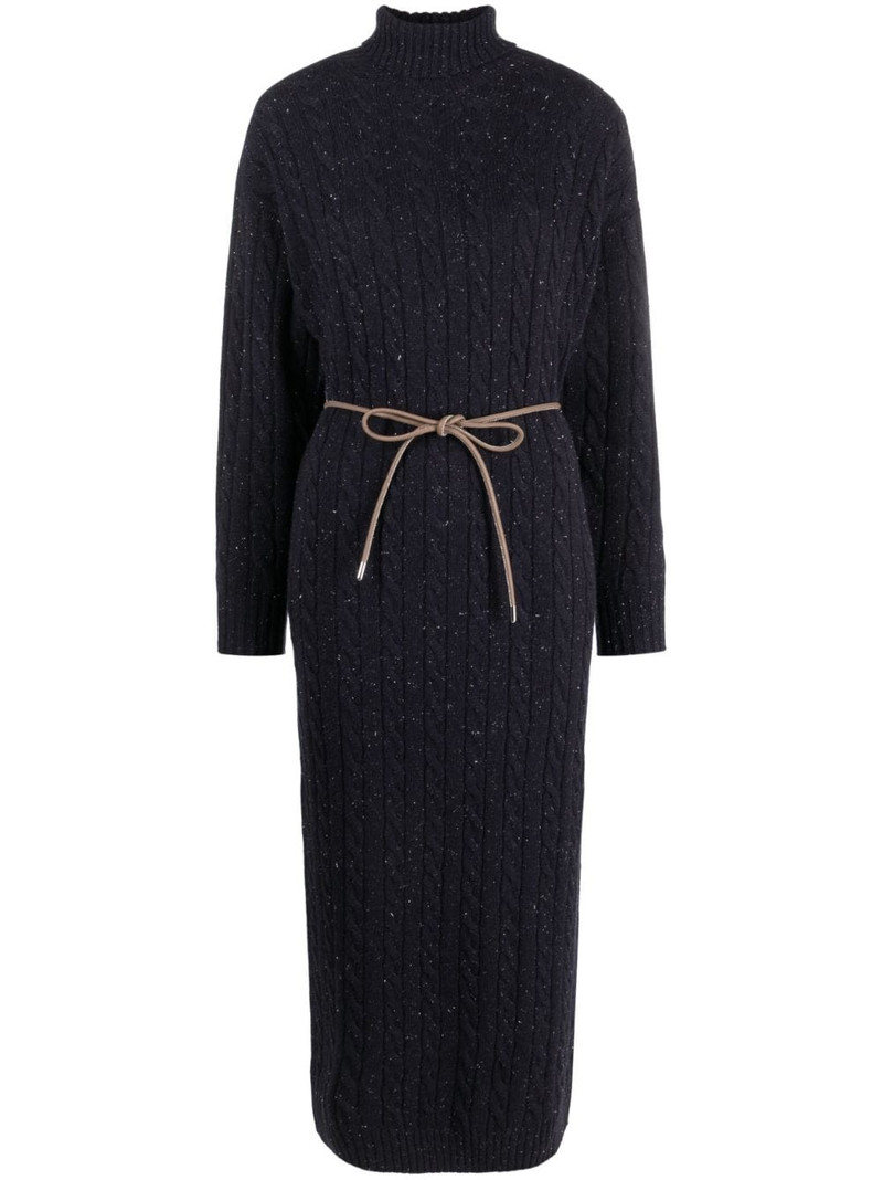 roll-neck tricot midi dress 1