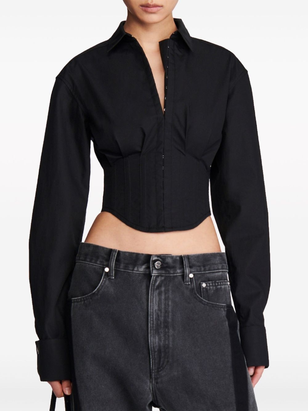 cropped corset-style shirt - 5