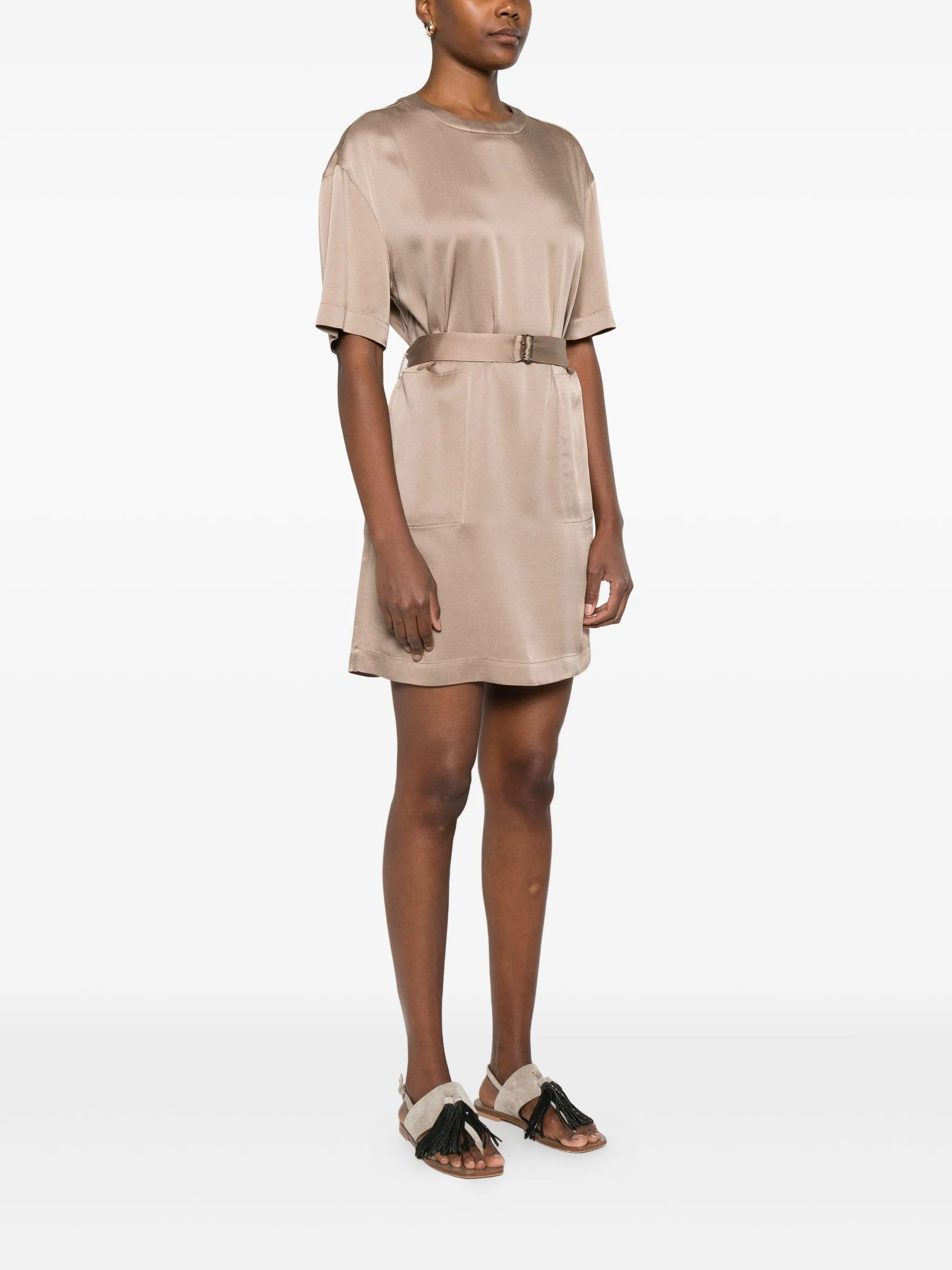 Brunello Cucinelli Belted Mini Dress - 3