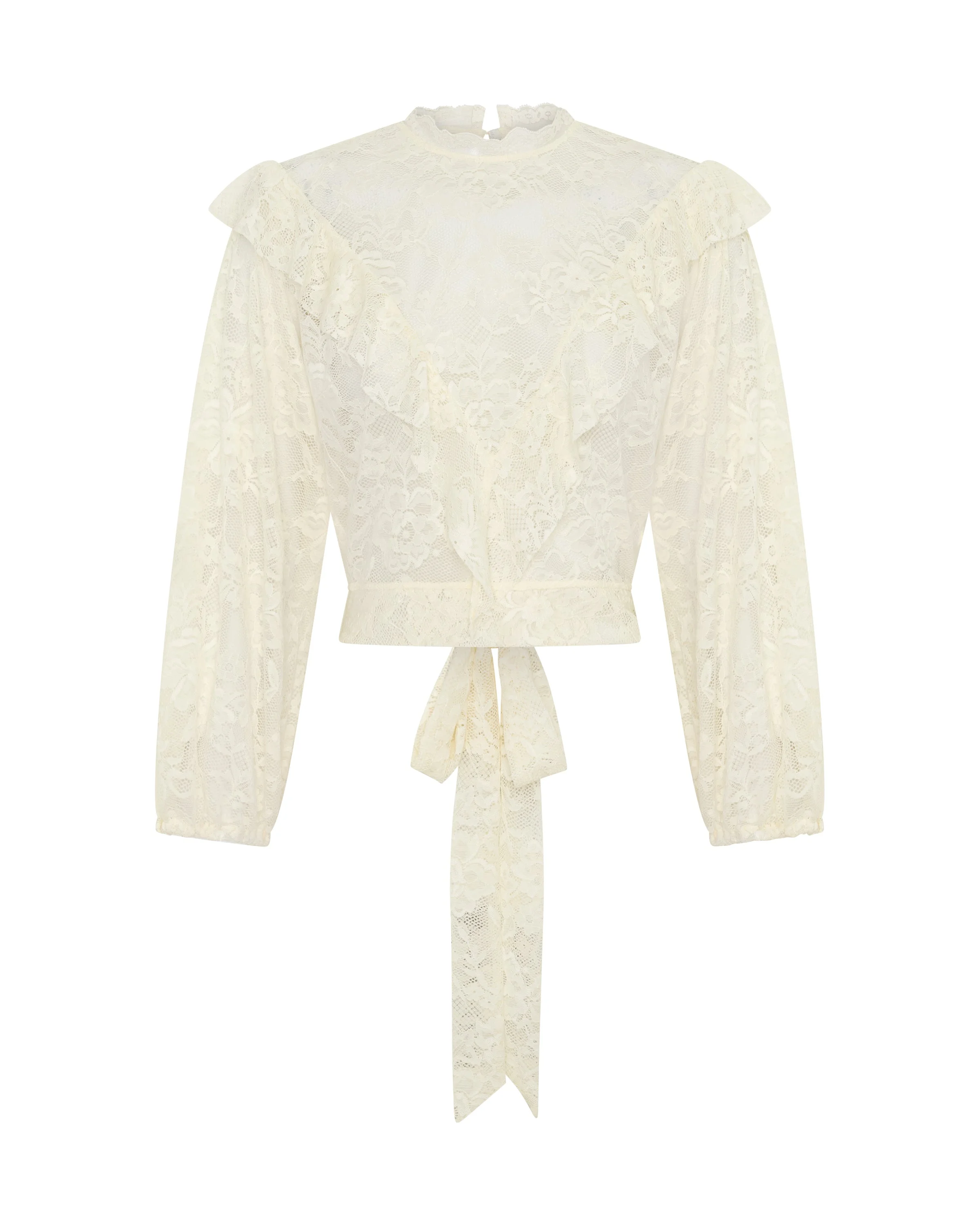 Savage Romance Lace Frill Cami Top - Vintage White - 1