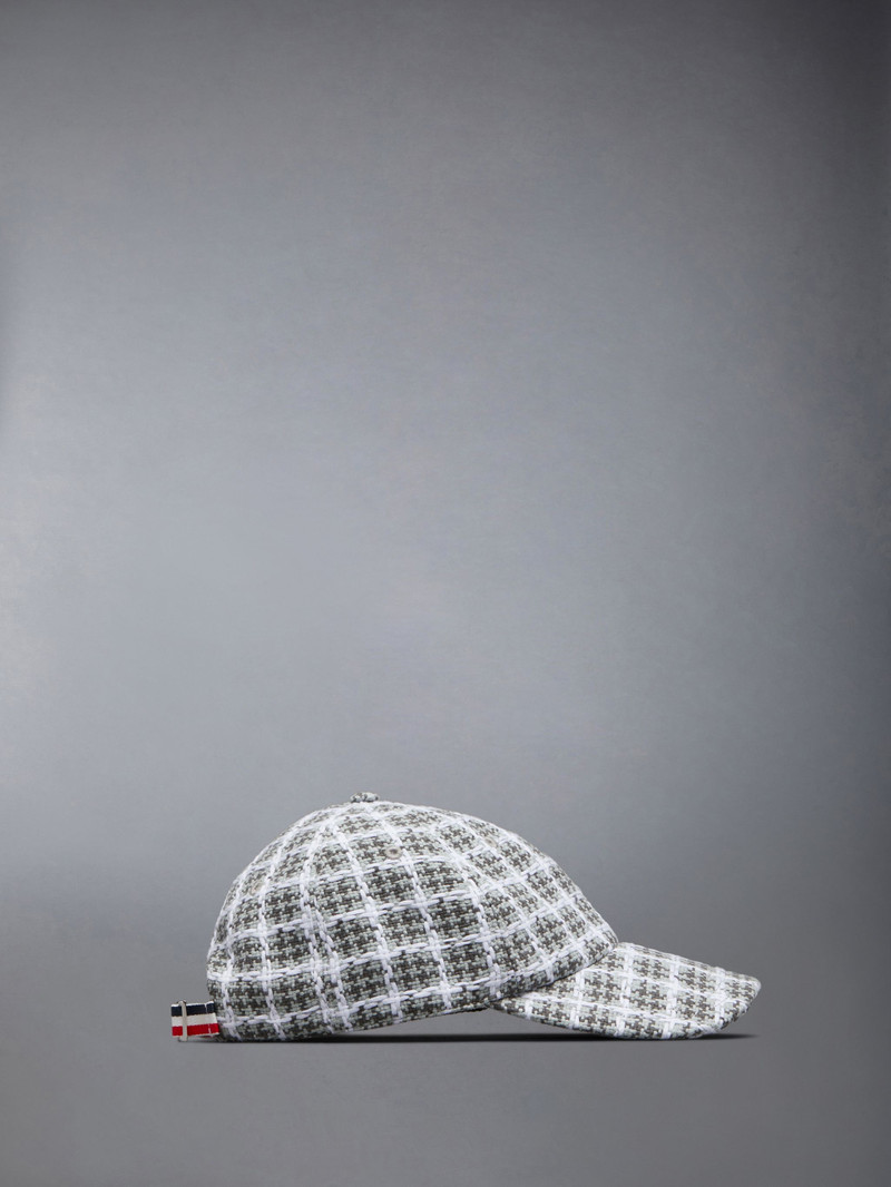 Thom Browne Check Summer Tweed Classic Baseball Cap outlook