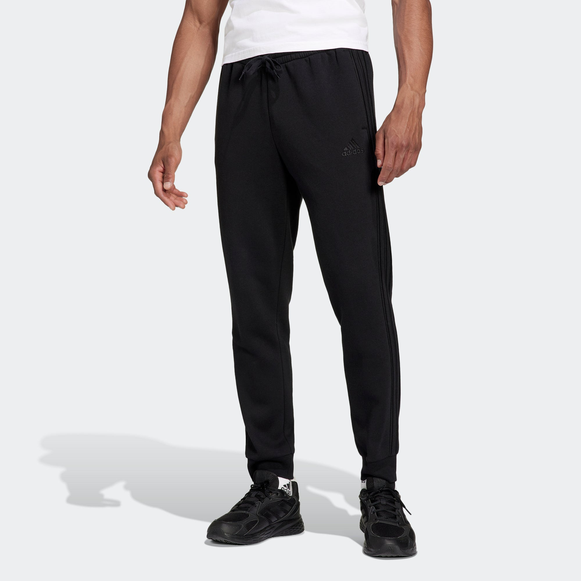 Men's adidas 3s Fl Tc Pt Casual Breathable Sports Bundle Feet Long Pants/Trousers Black H57046 - 2