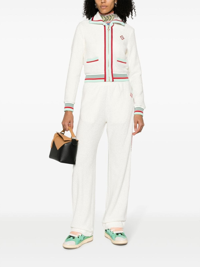 CASABLANCA logo-patch side-stripe fleece track pants outlook