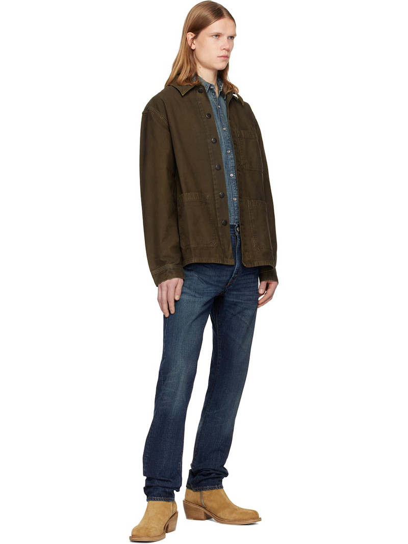 RRL by Ralph Lauren Brown Reverse-Sateen Overshirt outlook