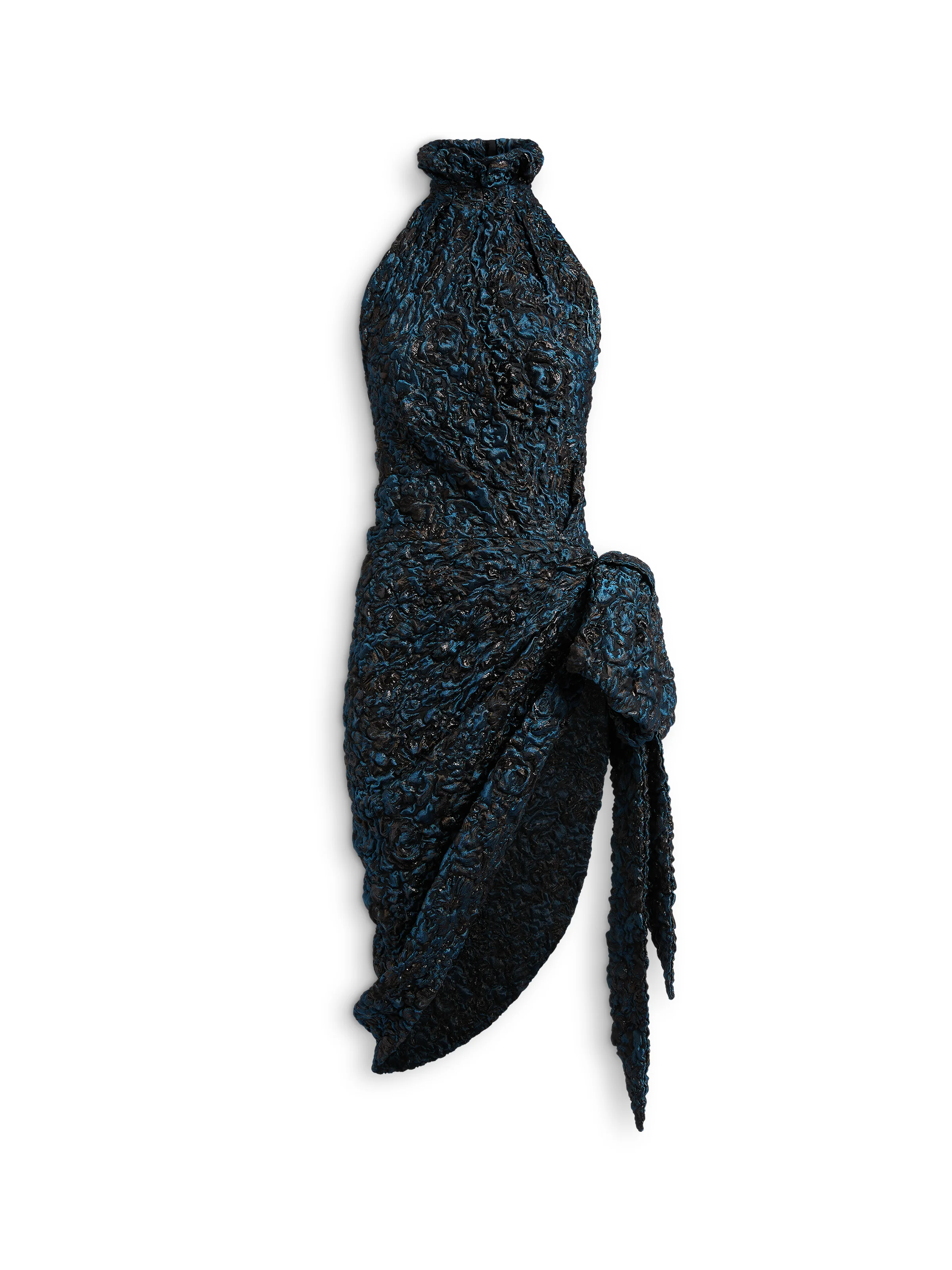 Draped cloqué jacquard dress - 1