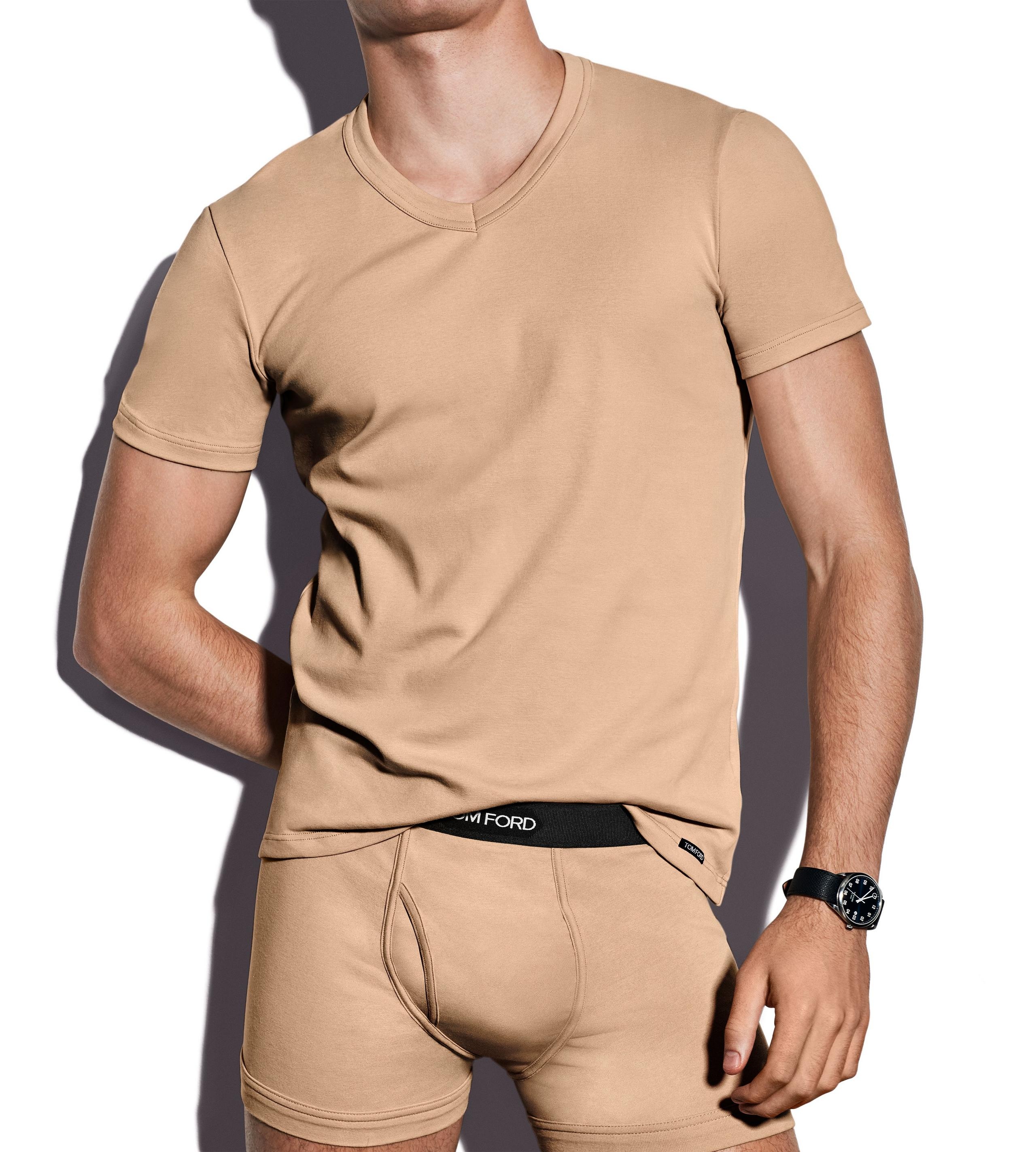 COTTON V-NECK T-SHIRT - 2