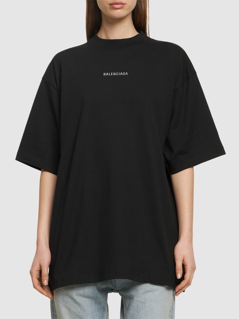 Reflective logo cotton t-shirt - 3