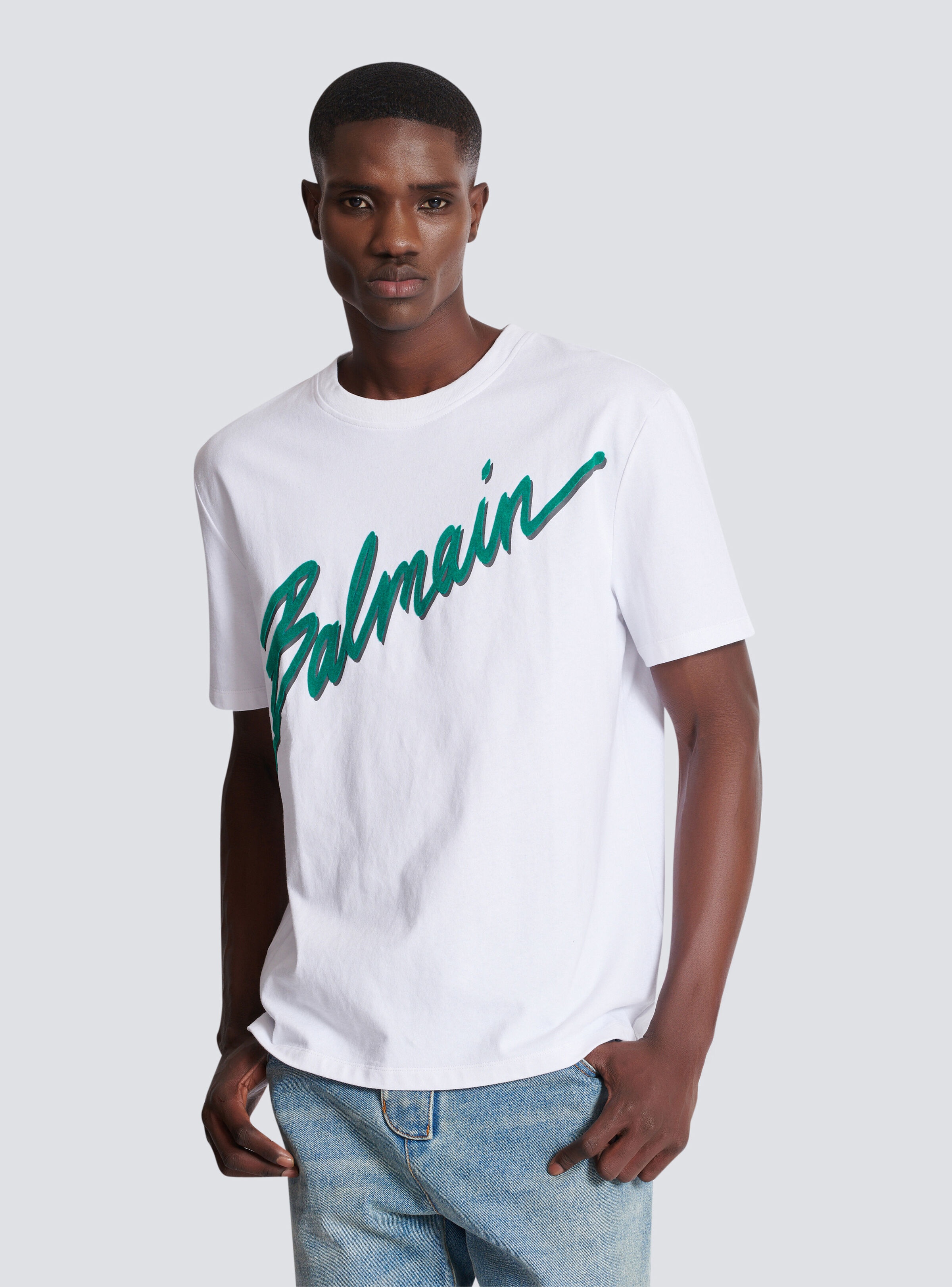 Balmain Lettre flocked T-shirt - 6