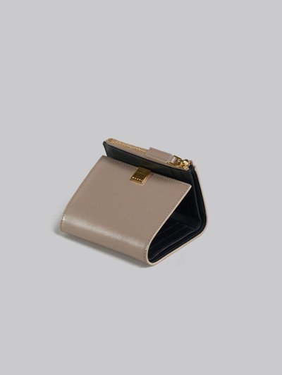 Marni BEIGE LEATHER TRIFOLD PRISMA WALLET outlook