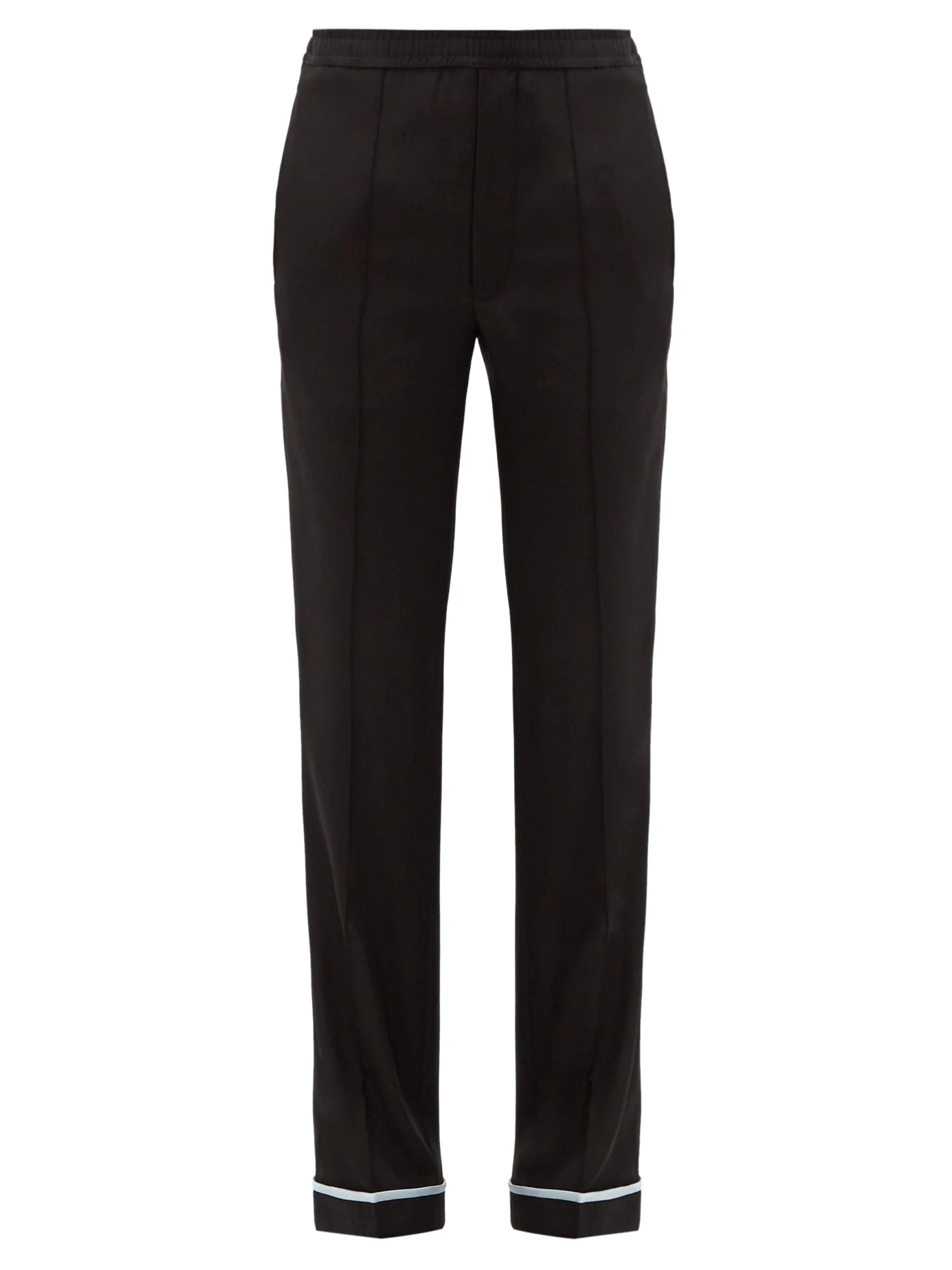 Piped-hem silk-satin trousers - 1