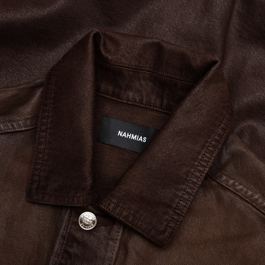 WAXED DENIM TRUCKER JACKET - BROWN WASH - 3