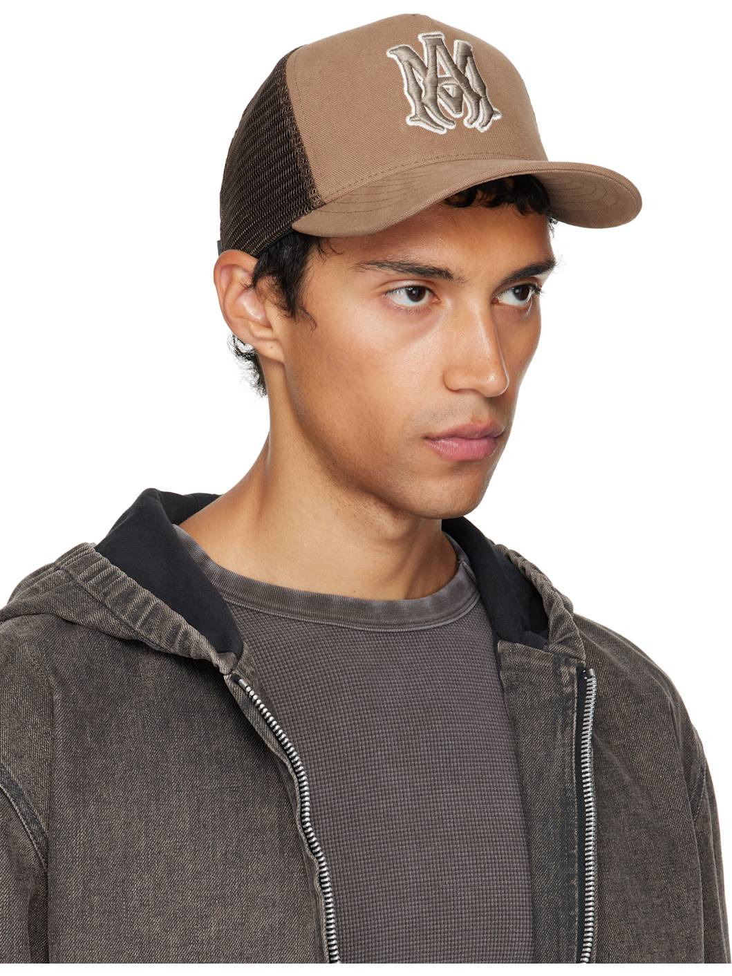 Brown MA Outline Trucker Cap - 2